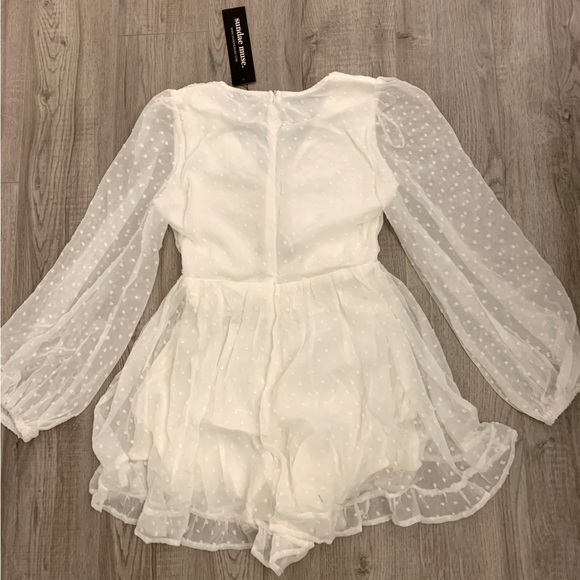 Sundae Muse white frilly playsuit - Picture 2 of 4